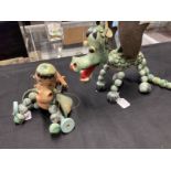 Toys: Pelham Puppets mother and baby dragons 'Puff' and 'Puff Puff'. (2)
