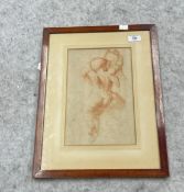 Italian School: Red chalk and pencil on paper drawing of putti, on reverse bears label A.J.