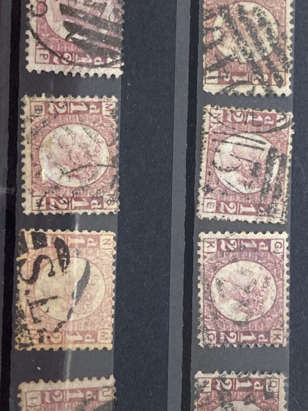 Stamps: 19th cent. GB line engraved. Twelve SG49 ½d rose, various plate numbers, all used, lightly - Image 3 of 4