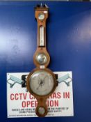 Scientific Instruments: 19th cent. Rosewood banjo barometer signed J. Moretti. Dial 8ins. Height