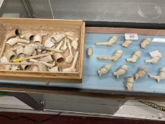 18th cent. and later collection of clay pipes, one case approx. twenty loose and a Shire album of