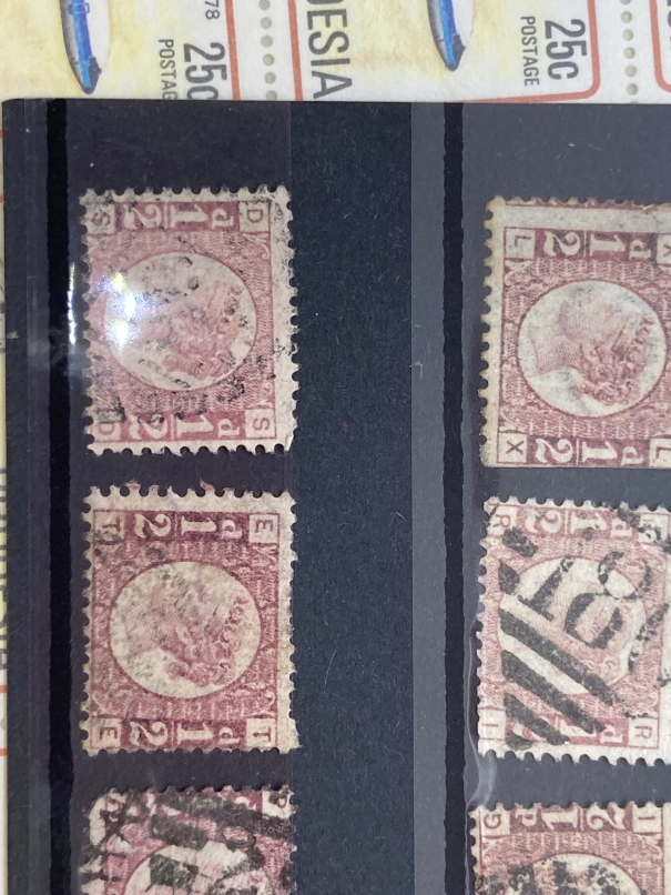 Stamps: 19th cent. GB line engraved. Twelve SG49 ½d rose, various plate numbers, all used, lightly - Image 2 of 4