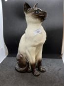 20th cent. Ceramics: Beswick Siamese Cat painted to base Beswick England with original green label