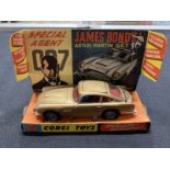 Toys: Diecast vehicles Corgi 261 James Bond's Aston martin D.B.S 1965-69 from the film Goldfinger,