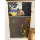 Robert O'Rorke (b1945): Oil and collage on two boards, Sweet Dreams, framed. 27¼ins. x 16ins.