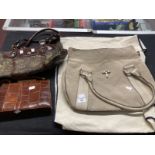 Fashion: Handbags - brown crocodile The Martin handbag with gold colour snap clasp. The Martin