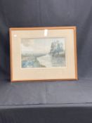 Roy Beddington (1910-1995): Watercolour Fishing on the River Test, signed lower right, framed and