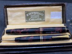 Ismay Archive: Writing Instruments: Fountain pen and propelling pencil set by Geo. S. Parker in a