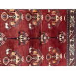 Carpets & Rugs: Late 19th/early 20th cent. Persian carpet, red ground with a central panel