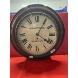 Clocks: 19th cent. Circular wall clock with enamelled dial, single Fusee movement, Colborne,