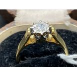 Jewellery: Ring, 18ct gold illusion set with a single brilliant cut diamond, estimated weight 0.