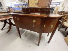 Early 19th cent. Mahogany bow fronted sideboard with fruitwood inlay, two drawers flanked by two