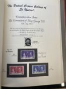 Stamps: World, 19th and early 20th cent. Four albums containing stamps and postcards for many Island