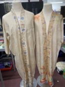 Ismay Collection: 1920s Fashion: Silk kimono/kaftan robes, one has cream ground with design of