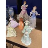 20th cent. Ceramics: Figurines, Coalport Jo, Cassie, Jill and Beatrice. Royal Doulton Josephine