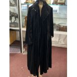 Ismay Collection: Fashion: Enos Ltd Mount St. Mayfair black velvet evening coat, long sleeves, stand