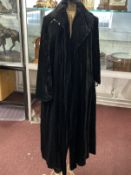 Ismay Collection: Fashion: Enos Ltd Mount St. Mayfair black velvet evening coat, long sleeves, stand