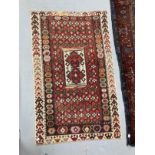 Carpets & Rugs: 19th cent. Caucasian rugs possibly Gilum, the first blue ground with three central