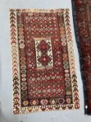 Carpets & Rugs: 19th cent. Caucasian rugs possibly Gilum, the first blue ground with three central