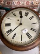 Clocks: 20th cent. Kitchen wall clock Winterhalder & Hofmeier white painted face, Roman numerals.