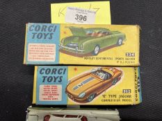 Toys: Diecast vehicles Corgi 224 Bentley Continental 1961-65, two-tone green body, red interior,