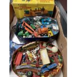 Toys: Diecast vehicles, selection of playworn models including Matchbox, Corgi, plus a Marx Toys