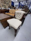 Late 19th cent. Mahogany music room chair on cabriole supports.