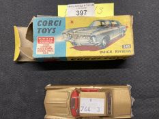 Toys: Diecast vehicles Corgi 245 Buick Riviera 1964-68, model with 'Trans-o-lites' and tow bar,