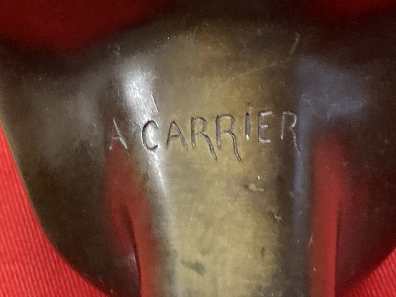 After A. Carrier bronze of a lady on a shaped base with ivy in her hair, signed A. Carrier. 8ins. - Image 4 of 4