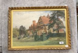 Harry Sutton Palmer: Watercolour, timber framed manor house and garden, signed lower left, framed