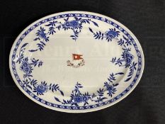 WHITE STAR LINE: Second-Class Delft oval dish. 11ins.