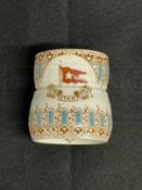 WHITE STAR LINE: Unusual oversize First-Class Wisteria Stonier and Company egg cup, with hairline