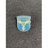 MILITARIA/THIRD REICH: Extremely rare enamel Bismarck lapel badge possibly a launch souvenir or an