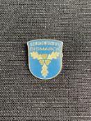 MILITARIA/THIRD REICH: Extremely rare enamel Bismarck lapel badge possibly a launch souvenir or an