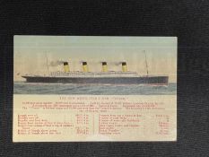 R.M.S. TITANIC: Unusual John Adams of Southampton pre-maiden voyage postcard of the new White Star