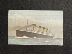 R.M.S. TITANIC: J. Salmon postcard of the ill-fated Titanic signed by survivors Millvina Dean and