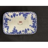 WHITE STAR LINE: Second-Class Delft Stonier and Company asparagus dish. 9½ins.