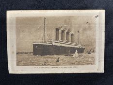 R.M.S. TITANIC: Collection of Titanic passengers Richard and Stanley May. Extremely rare R.M.S.