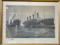 THE MAY COLLECTION: Limited edition print Olympic - Titanic number 55/500 by Harley Crossley, framed