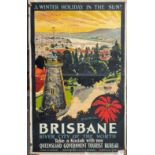 TRAVEL POSTERS: Percival Albert (Percy) Trompf (1902-1964) Brisbane River City of the North. Circa