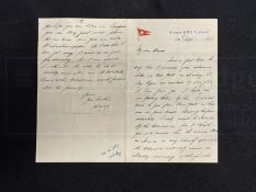 R.M.S TITANIC/OLYMPIC: Handwritten letter from Wilde onboard Olympic dated 14th September 1911