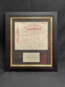 WHITE STAR LINE: Preference share certificate to the value of one hundred shares in The White Star