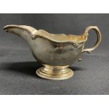 WHITE STAR LINE: First-Class silver plated Goldsmiths gravy boat. 7½ins.