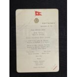 R.M.S. OLYMPIC: Extremely rare signed First-Class dinner menu for Titanic's sister Olympic dated