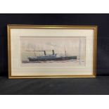 MARITIME: 20th Century English School S.S. Goblonz. Watercolour signed by Laurence Dunn. 13ins. x