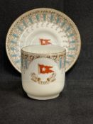 WHITE STAR LINE: Stonier and Company First-Class Wisteria Demitasse cup and saucer. Cup 2¼ins.