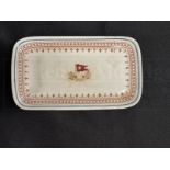 WHITE STAR LINE: Losol ware asparagus dish with house flag to centre. 8½ins.