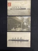 R.M.S. OLYMPIC: Unusual S.S. Olympic at Southampton Docks after collision 20.9.1911 photocard.