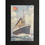 R.M.S. TITANIC & R.M.S. OLYMPIC: A Tucks postcard of the Olympic, but sent from Southampton on