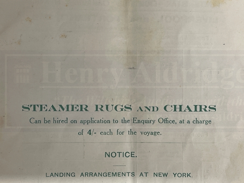 R.M.S. TITANIC: Extremely rare First-Class passenger list that survived the sinking in the pocket of - Image 4 of 4